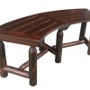 Char-Log Curved Bench