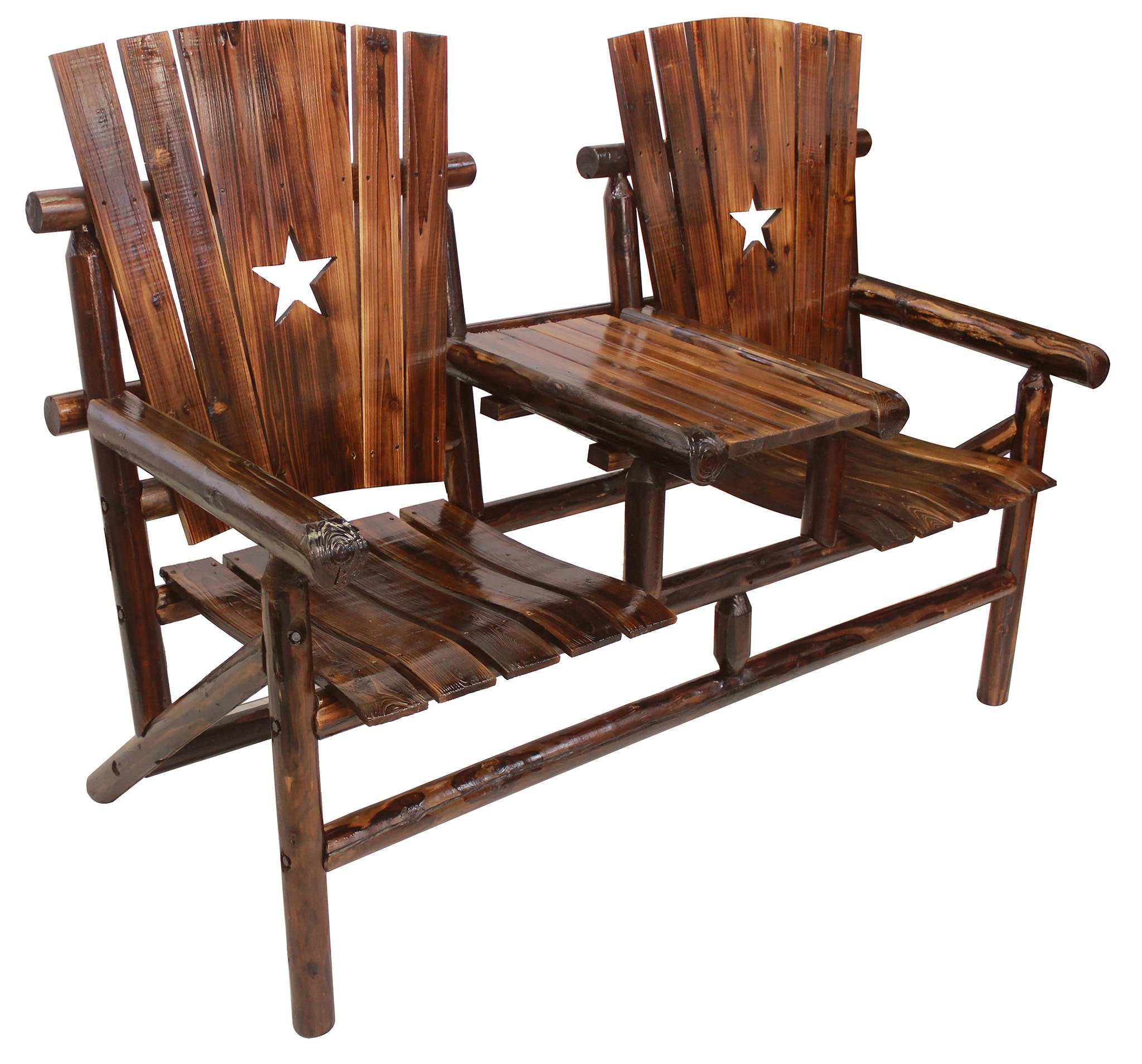 Char-Log Double Chair with Tray - For Pickup ONLY (Excluding Wholesale Orders)