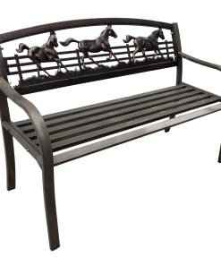 Wild Horses Metal Bench